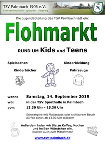 Kindersachen-Flohmarkt am 14.09.2019 beim TSV Palmbach