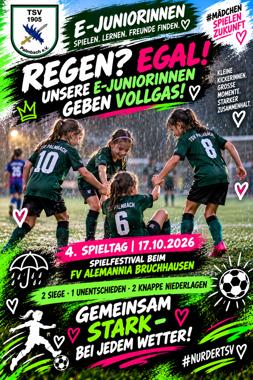 E-Juniorinnen trotzen dem Regen und begeistern beim Spielfestival in Bruchhausen! 💚🖤