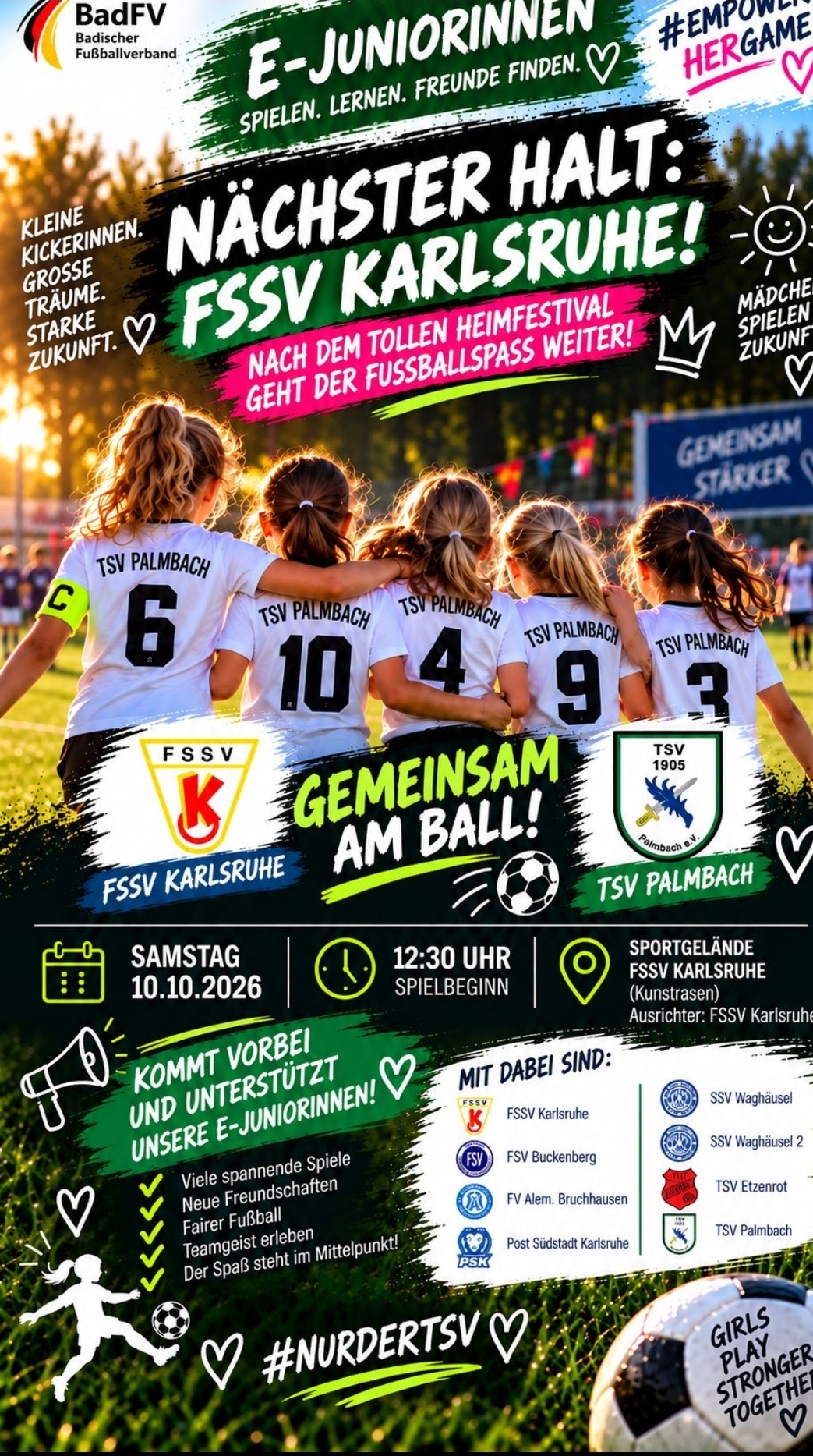 ⚽💚🖤 NÄCHSTER HALT: FSSV KARLSRUHE! – UNSERE E-JUNIORINNEN SIND WIEDER AM BALL! 🖤💚⚽