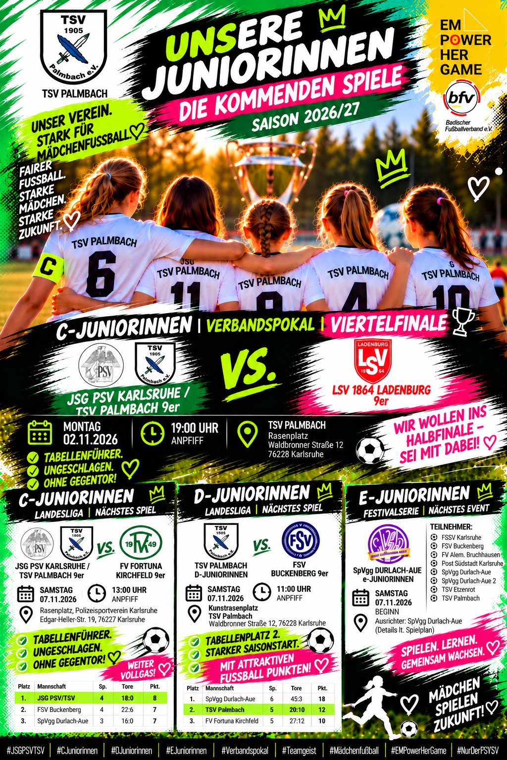 💚🖤 Unsere Juniorinnen vor spannenden Fußballwochen! ⚽🏆